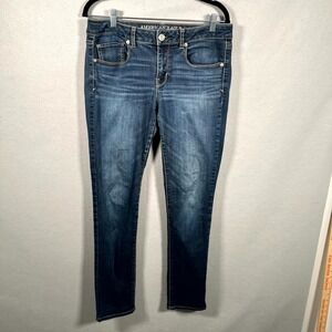American Eagle Outfitters Jeans Mens 34W Blue Denim Super Stretch Skinny Leg
